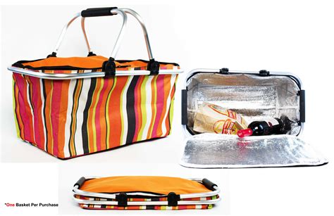 electric picnic cooler box|foldable insulated picnic basket.